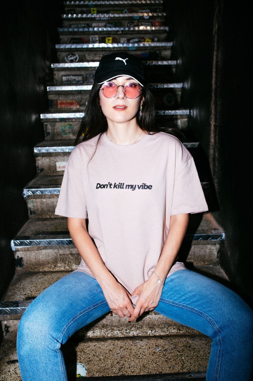 T-shirt Oversize Don't kill my vibe limited edition Pink