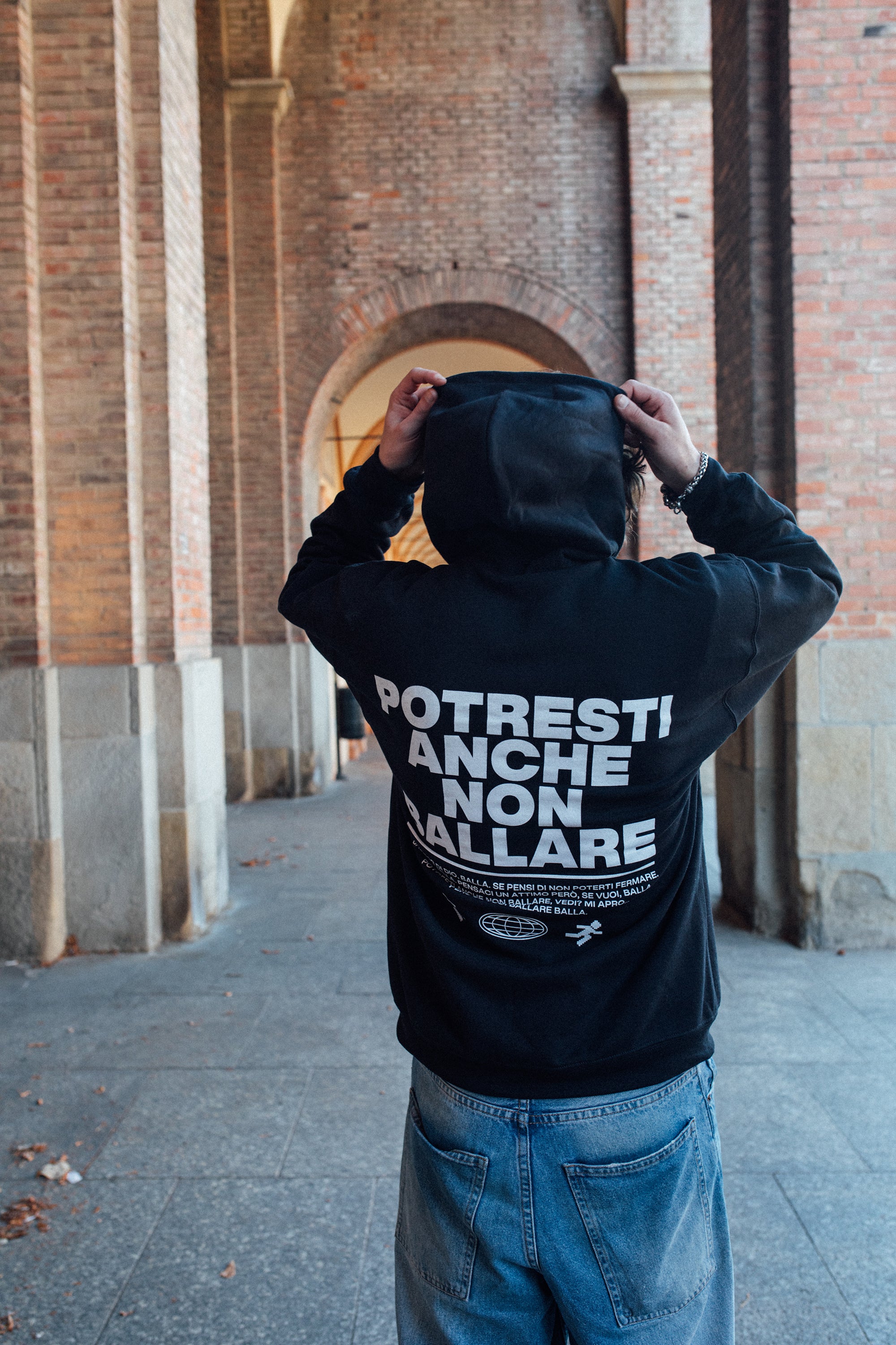 Potresti anche non ballare clubbing oversize Black Hoodie