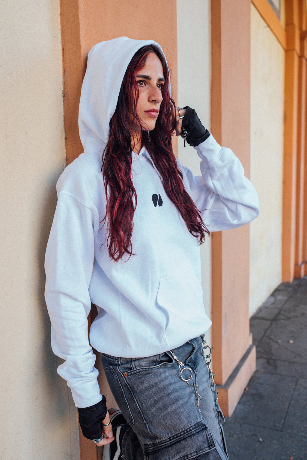 Kindergarten clubbing oversize White Hoodie