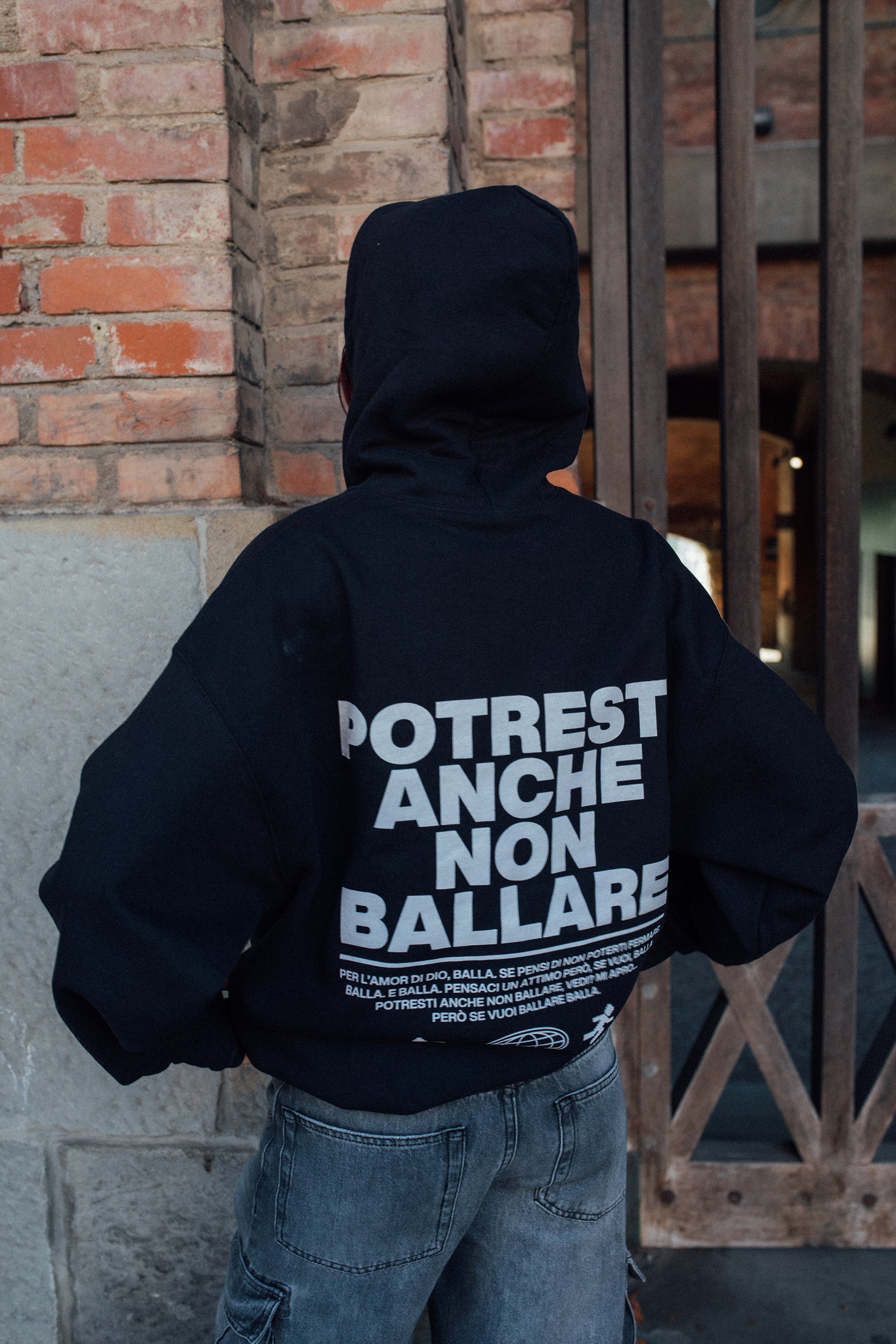 Potresti anche non ballare clubbing oversize Black Hoodie