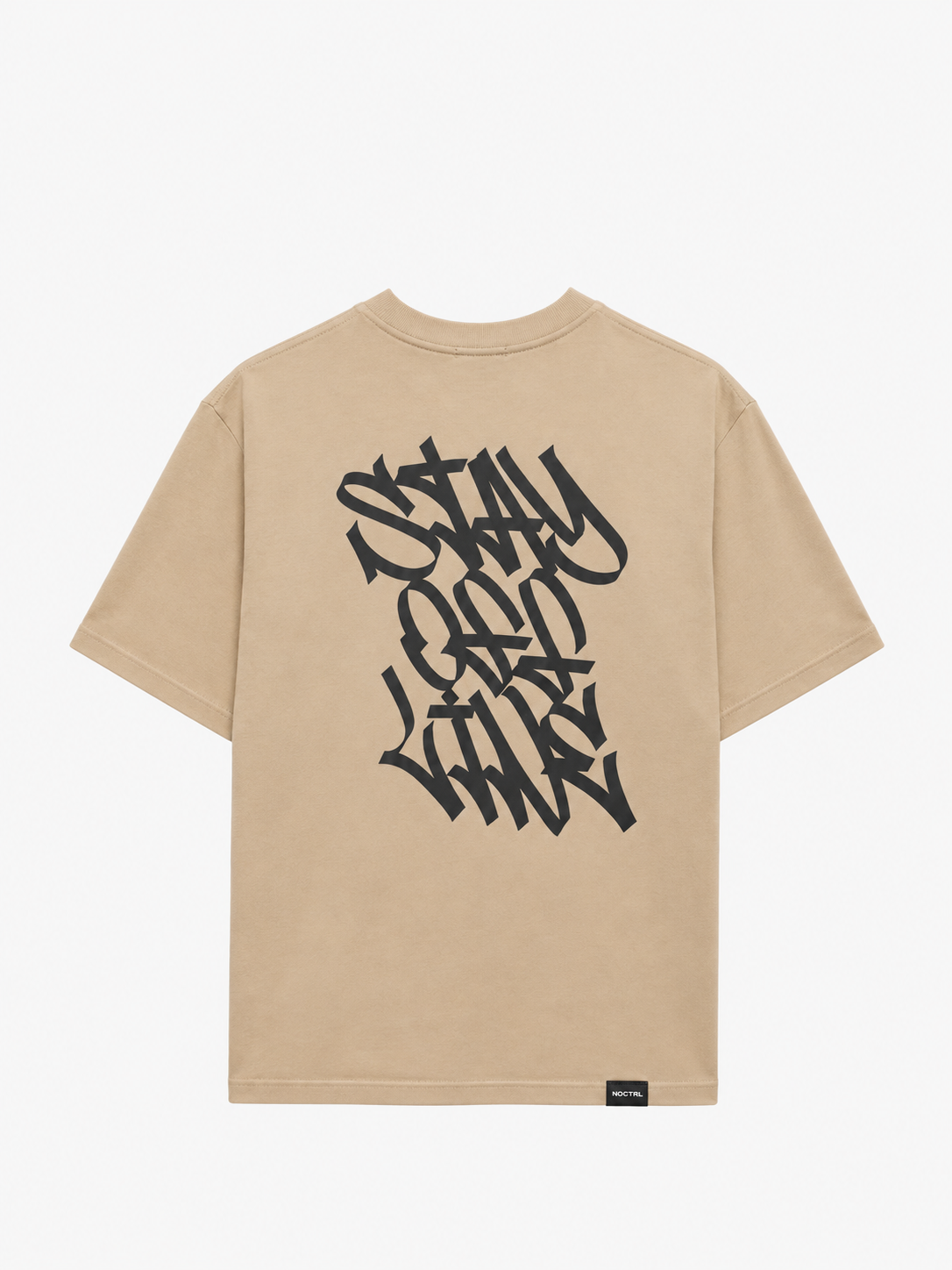 Stayoffline rebrand tee NOCTRL beidge cream oversize